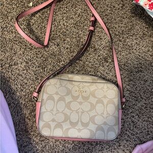 Coach Beige and Pink Crossbody Bag